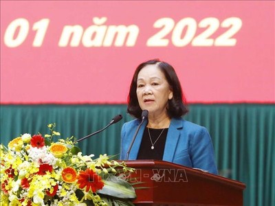 Đồng chí Trương Thị Mai, Ủy viên Bộ Chính trị, Bí thư Trung ương Đảng, Trưởng Ban Tổ chức Trung ương. Ảnh: Phương Hoa/TTXVN 