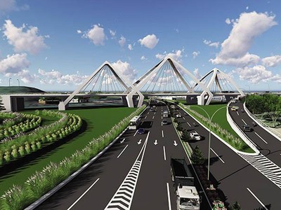 Phối cảnh một đoạn đường vành đai 4 - vùng Thủ đô Hà Nội.