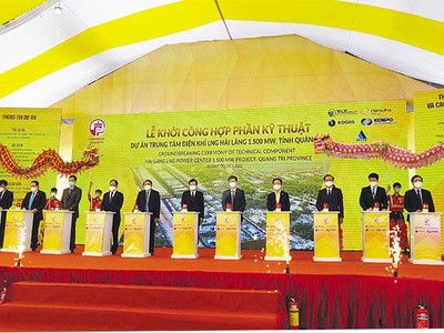 Lễ khởi công Hợp phần kỹ thuật Dự án Điện khí LNG Hải Lăng (Quảng Trị).