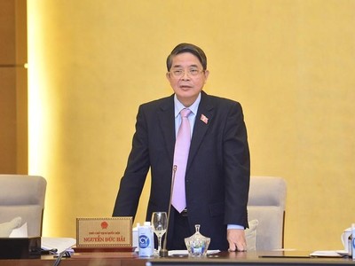 Phó chủ tịch Quốc hội Nguyễn Đức Hải điều hành phiên thảo luận.