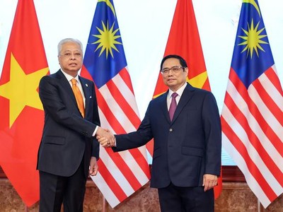 Thủ tướng Phạm Minh Chính chủ trì lễ đón Thủ tướng Malaysia Dato' Sri Ismail Sabri bin Yaakob (Ảnh: Nhật Bắc)