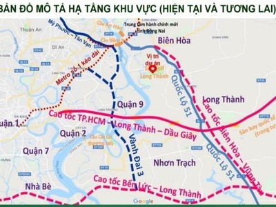 Bản đồ mô tả hạ tầng khu vực Đông Nam Bộ.