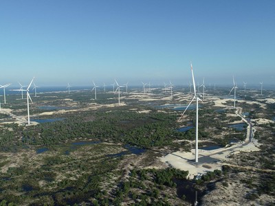 Cụm trang trại điện gió B&T công suất 252MW của AMI AC Renewables tại Quảng Bình. (Nguồn: Thái Hưng).