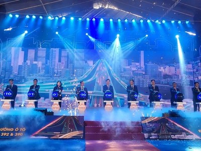 Khởi công Đường trục Đông - Tây và 2 nút giao cao tốc Hà Nội - Hải Phòng