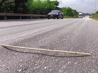 Hằn lún vệt bánh xe tại tuyến tránh TP. Thanh Hóa