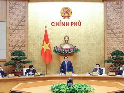 Thủ tướng Phạm Minh Chính chủ trì phiên họp Chính phủ thường kỳ tháng 3/2022 (Ảnh: Chinhphu.vn)