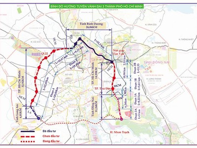 Bình đồ hướng tuyến vành đai 3 TP.HCM