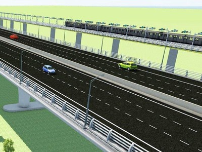 Phối cảnh một đoạn đường vành đai 4 vùng Thủ đô - Hà Nội.