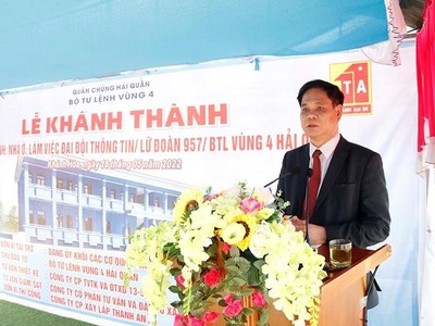 Đồng chí Huỳnh Tấn Việt, Ủy viên Trung ương Đảng, Bí thư Đảng ủy Khối các cơ quan Trung ương phát biểu tại lễ khánh thành