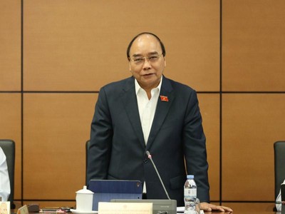 Chủ tịch nước Nguyễn Xuân Phúc phát biểu tại tổ (Ảnh: Duy Linh).