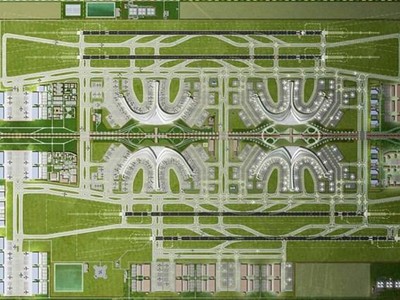 Bố trí mặt bằng nhà ga hành khách, nhà ga hàng hóa và các công trình phụ trợ tại sân bay Long Thành.