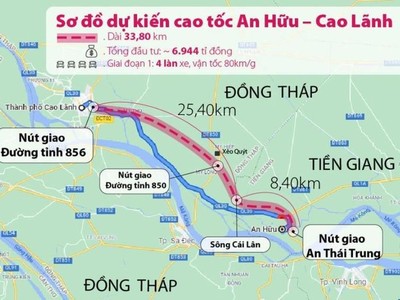 Bình đồ tuyến cao tốc Cao Lãnh - An Hữu.
