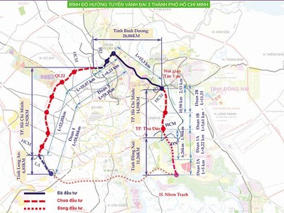 Bình đồ hướng tuyến Vành đai 3 TP.HCM