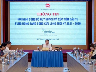 Buổi họp thông tin về Hội nghị Công bố quy hoạch và xúc tiến đầu tư vùng Đồng bằng sông Cửu Long thời kỳ 2021-2030 (Ảnh: Đức Trung)