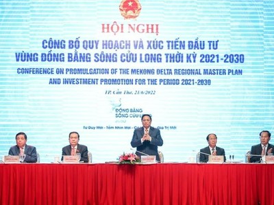 Thủ tướng Chính phủ Phạm Minh Chính chủ trì Hội nghị Công bố Quy hoạch và Xúc tiến đầu tư Vùng Đồng bằng sông Cửu Long