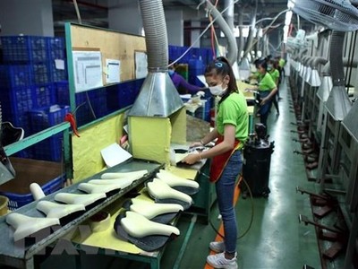 Dây chuyền sản xuất yên xe đạp xuất khẩu tại Công ty Pro Active Global Việt Nam, vốn đầu tư của Đài Loan (Trung Quốc) tại Khu công nghiệp Đại Năng, Bình Dương. (Ảnh: Danh Lam/TTXVN)