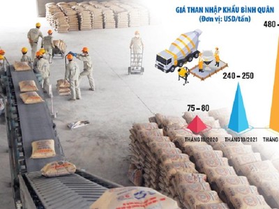 Bế tắc vì giá than được xem là tình cảnh chung của ngành xi măng hiện nay. Đồ họa: Thanh Huyền