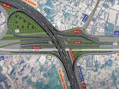 Phối cảnh nút giao Tân Vạn thuộc Dự án đường vành đai 3, TP.HCM 