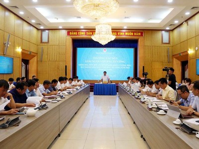 Buổi làm việc của Tổ công tác số 5 về giải ngân vốn đầu tư công với lãnh đạo tỉnh Hà Nam. (Ảnh: MPI)