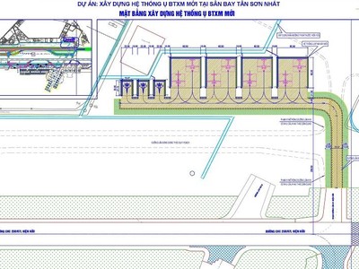 Mặt bằng xây dựng các ụ bê tông xi măng mới tại sân bay Tân Sơn Nhất.