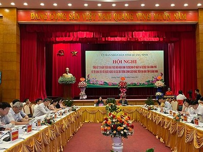 Hội nghị Tổng kết 20 năm thực hiện Nghị định số 78/2002/NĐ-CP ngày 04/10/2002 của Chính phủ về tín dụng đối với người nghèo và các đối tượng chính sách khác trên địa bàn tỉnh Quảng Ninh. Ảnh: Thu Lê.