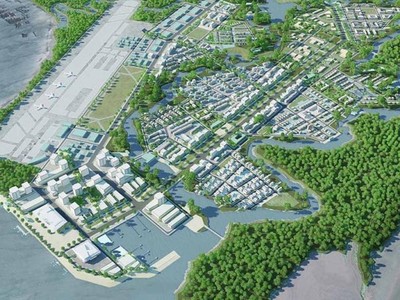 Vị trí quy hoạch sân bay Gò Găng tại đảo Gò Găng, xã Long Sơn, TP. Vũng Tàu, tỉnh Bà Rịa - Vũng Tàu với tổng diện tích khoảng 248,5ha.