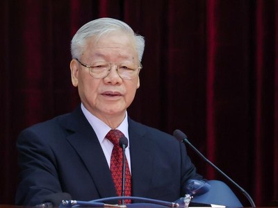 Tổng Bí thư Nguyễn Phú Trọng phát biểu bế mạc Hội nghị Trung ương 6 (khóa XIII), sáng 9/10/2022