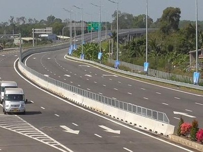 Một đoạn cao tốc Trung Lương - Mỹ Thuận.