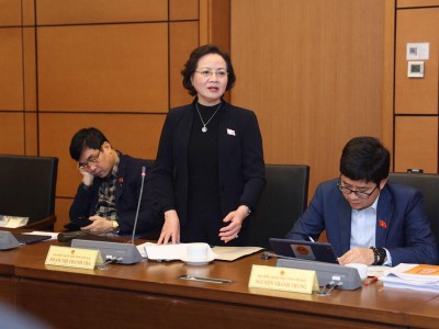 Bộ trưởng Bộ Nội vụ Phạm Thị Thanh Trà phát biểu tại tổ.