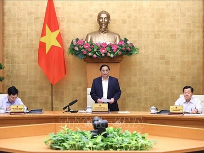 Thủ tướng Phạm Minh Chính chủ trì phiên họp Chính phủ thường kỳ tháng 10/2022. (Ảnh: TTXVN)