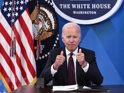 Tổng thống Joe Biden phát biểu tại Washington, DC, Mỹ. (Ảnh: AFP/TTXVN)