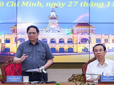 Thủ tướng Phạm Minh Chính phát biểu chỉ đạo tại buổi làm việc với UBND TP.HCM ngày 27/11