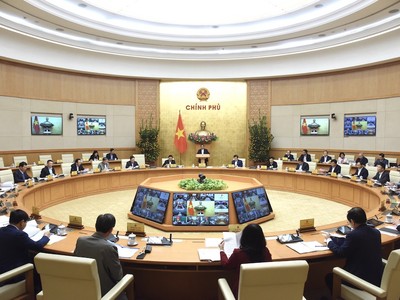 Thủ tướng Phạm Minh Chính chủ trì phiên họp Chính phủ thường kỳ ngày 2/2. (Ảnh: VGP)