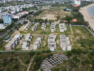 Dự án Khu nghỉ dưỡng cao cấp Aminia - Ninh Chữ mới triển khai xây dựng thô 36 căn biệt thự (gồm 28 căn villa từ 2 đến 3 phòng ngủ và 8 căn shophouse villa).