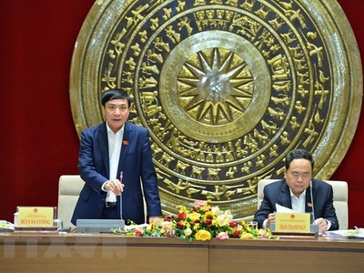 Tổng Thư ký Quốc hội, Chủ nhiệm Văn phòng Quốc hội Bùi Văn Cường phát biểu. (Ảnh: Minh Đức/TTXVN)