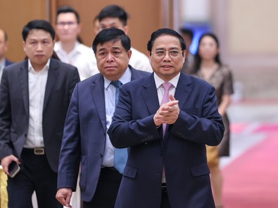 Sáng 20/4, Chính phủ tổ chức Hội nghị công bố và triển khai quy hoạch tổng thể quốc gia thời kỳ 2021-2030 tầm nhìn đến 2050. Ảnh: VGP/Nhật Bắc