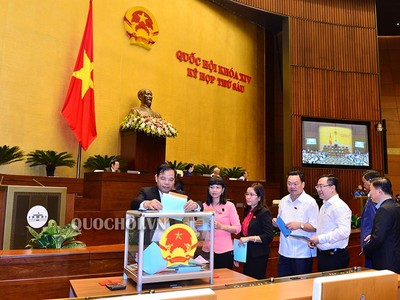 Lấy phiếu tín nhiệm tại Quốc hội khoá XIV.