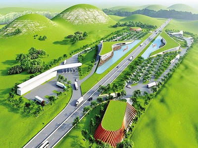 Phối cảnh trạm dừng nghỉ đa chức năng trên tuyến cao tốc Bắc - Nam.