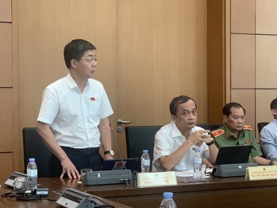 Đại biểu Nguyễn Mạnh Hùng phát biểu tại tổ.