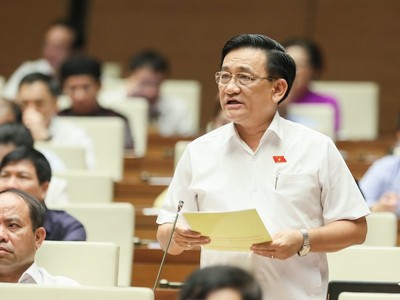 Đại biểu Trần Quốc Tuấn (Trà Vinh) phát biểu tại hội trường. 