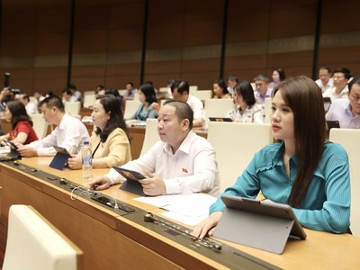 Trong phiên làm việc sáng 23/6, Quốc hội đã thông qua Luật Đấu thầu, với tỷ lệ tán thành là 93,12%. 