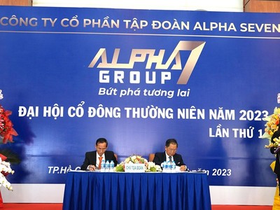 Quang cảnh ĐHĐCĐ thường niên Tập đoàn Alpha Seven (HNX: DL1) ngày 25/6.