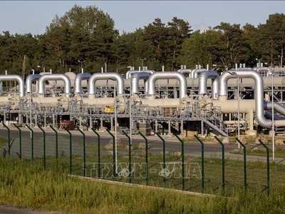 Hệ thống đường ống dẫn khí đốt Dòng chảy phương Bắc 2 ở Lubmin, Đức ngày 7/9/2020. Ảnh: AFP/TTXVN