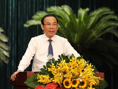 Bí thư Thành ủy TP.HCM Nguyễn Văn Nên phát biểu chỉ đạo tại Kỳ họp thứ 10, HĐND TP.HCM khóa X. Ảnh: Thành Nhân