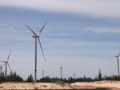 Một dự án điện gió tại Khu kinh tế Nhơn Hội, tỉnh Bình Đinh. Ảnh minh họa.