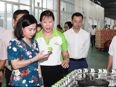 Phó Bí thư Thường trực Thành ủy Hà Nội Nguyễn Thị Tuyến thăm Hợp tác xã Nam dược Tản Viên Sơn.