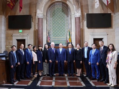 Đoàn đại biểu TP. Hà Nội thăm, làm việc với Hội đồng, chính quyền TP. Los Angeles, tiểu bang California, Hoa Kỳ, ngày 14/8/2023 theo giờ địa phương.
