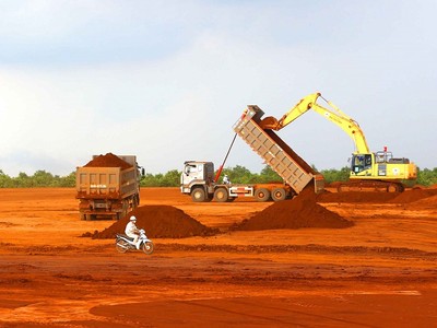 Thi công san nền Nhà ga hành khách, Cảng hàng không quốc tế Long Thành.