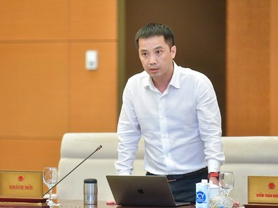 Phó Tổng thư ký Liên đoàn Thương mại và công nghiệp Việt Nam Đậu Anh Tuấn phát biểu tại phiên họp.