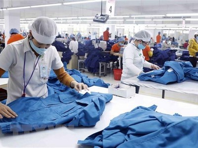 May hàng xuất khẩu. (Ảnh: Trần Việt/TTXVN)